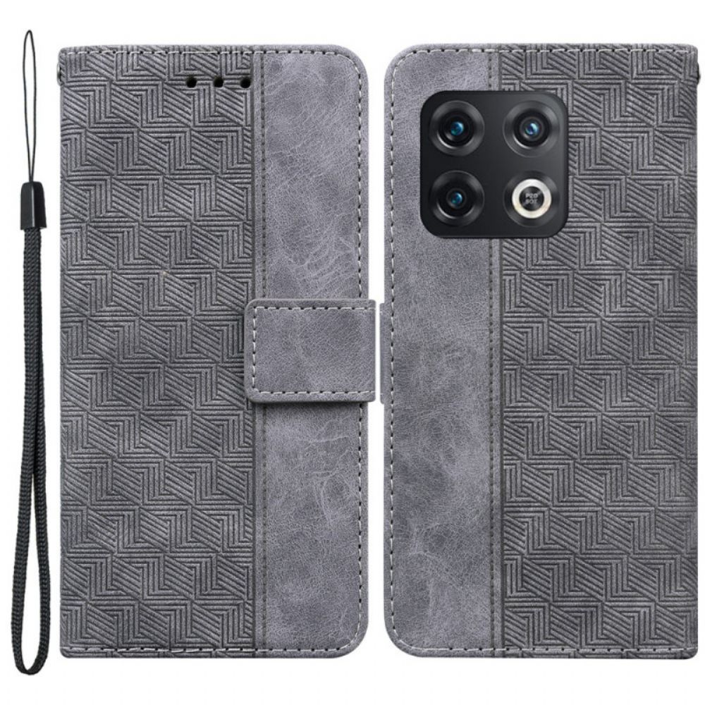 Flip Case Für OnePlus 10 Pro 5G Muster Mit Riemen