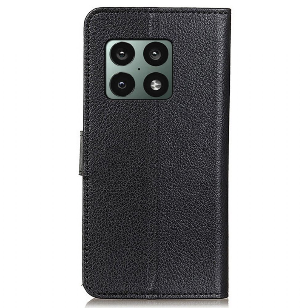 Flip Case Für OnePlus 10 Pro 5G Traditionell Litschi