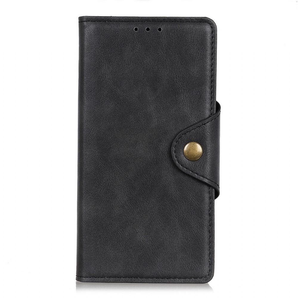 Flip Case Für OnePlus 10 Pro 5G Vintage Kunstleder Und Knopf