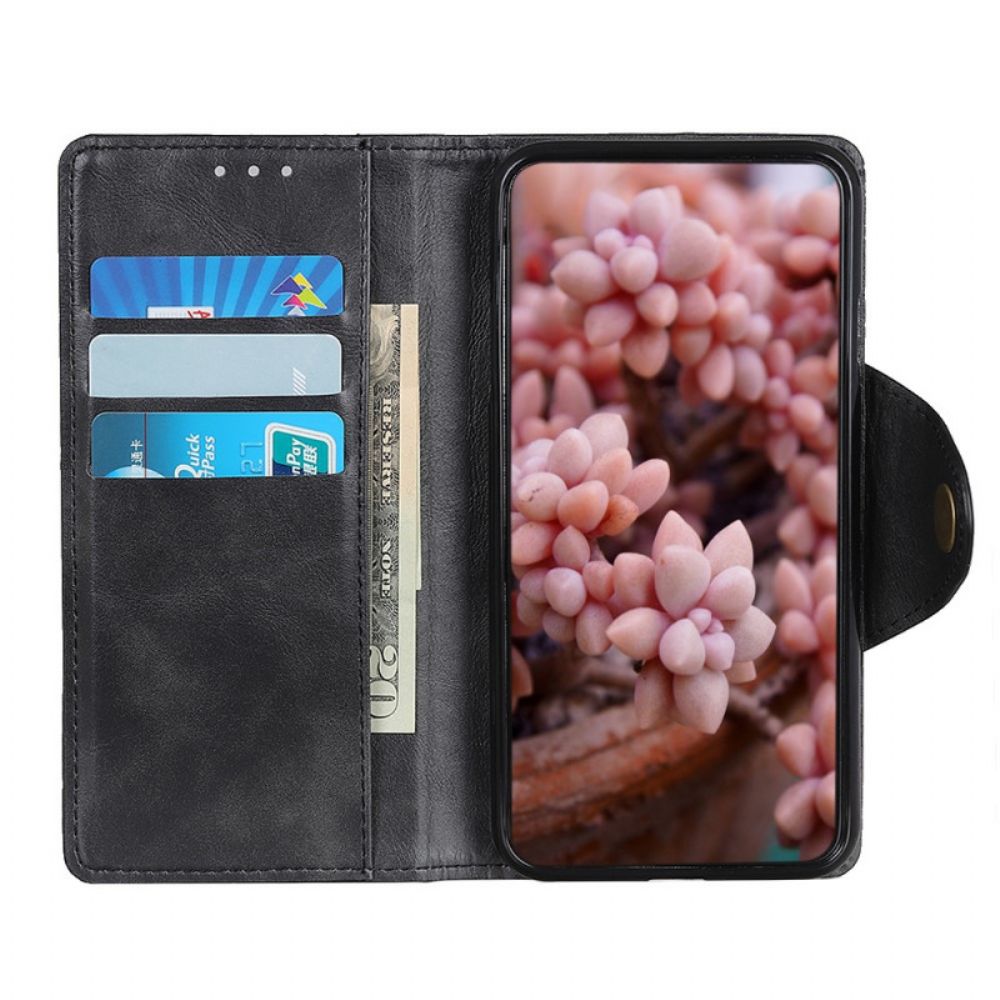 Flip Case Für OnePlus 10 Pro 5G Vintage Kunstleder Und Knopf