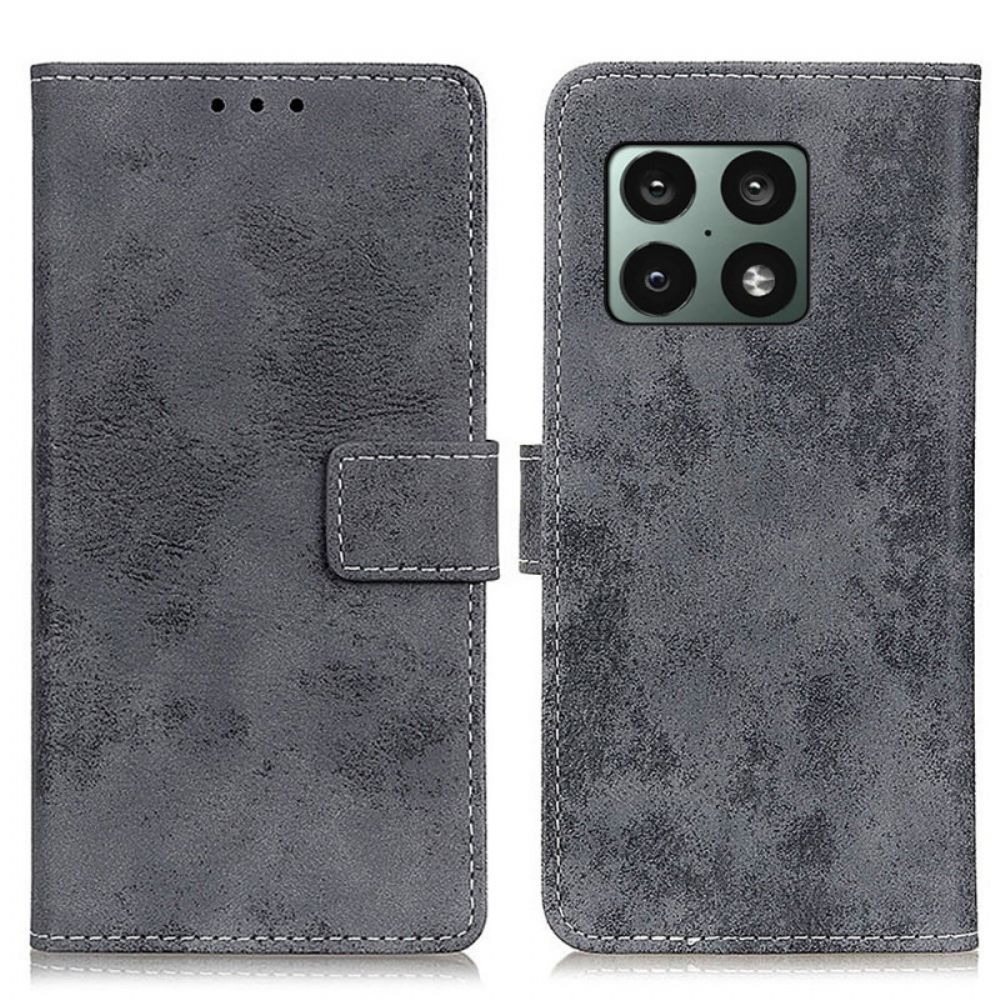 Flip Case Für OnePlus 10 Pro 5G Vintage-leder-effekt