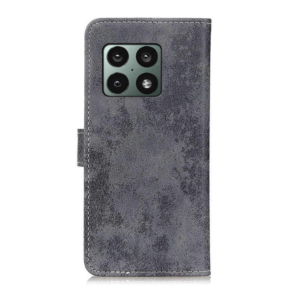 Flip Case Für OnePlus 10 Pro 5G Vintage-leder-effekt