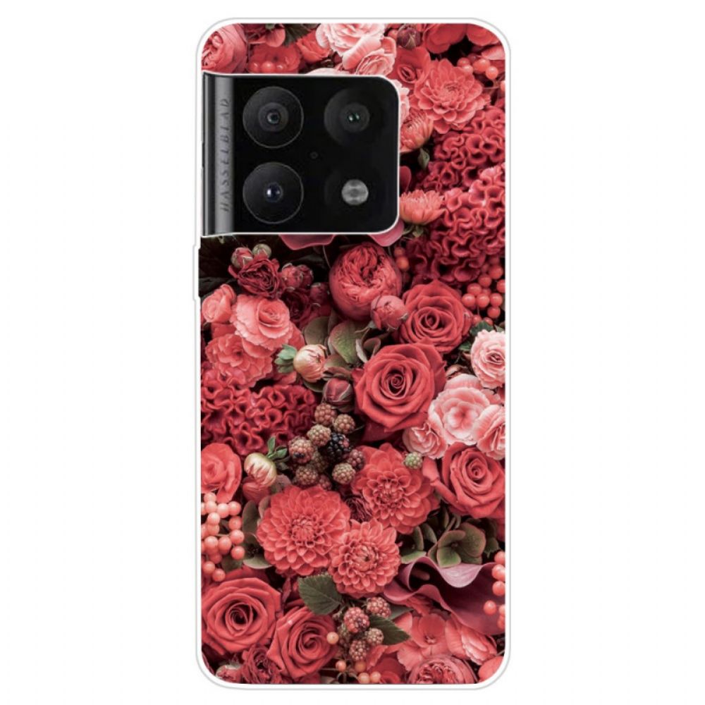 Handyhülle Für OnePlus 10 Pro 5G Rosa Blumen