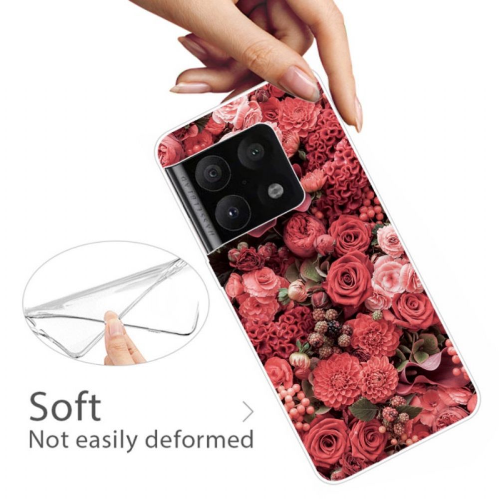 Handyhülle Für OnePlus 10 Pro 5G Rosa Blumen