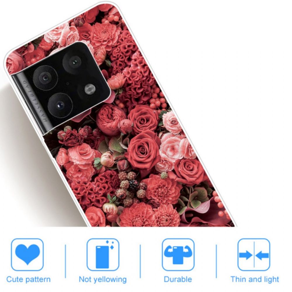 Handyhülle Für OnePlus 10 Pro 5G Rosa Blumen