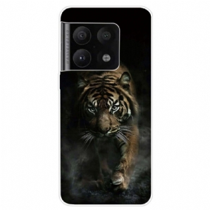 Hülle Für OnePlus 10 Pro 5G Flexibler Tiger Im Nebel