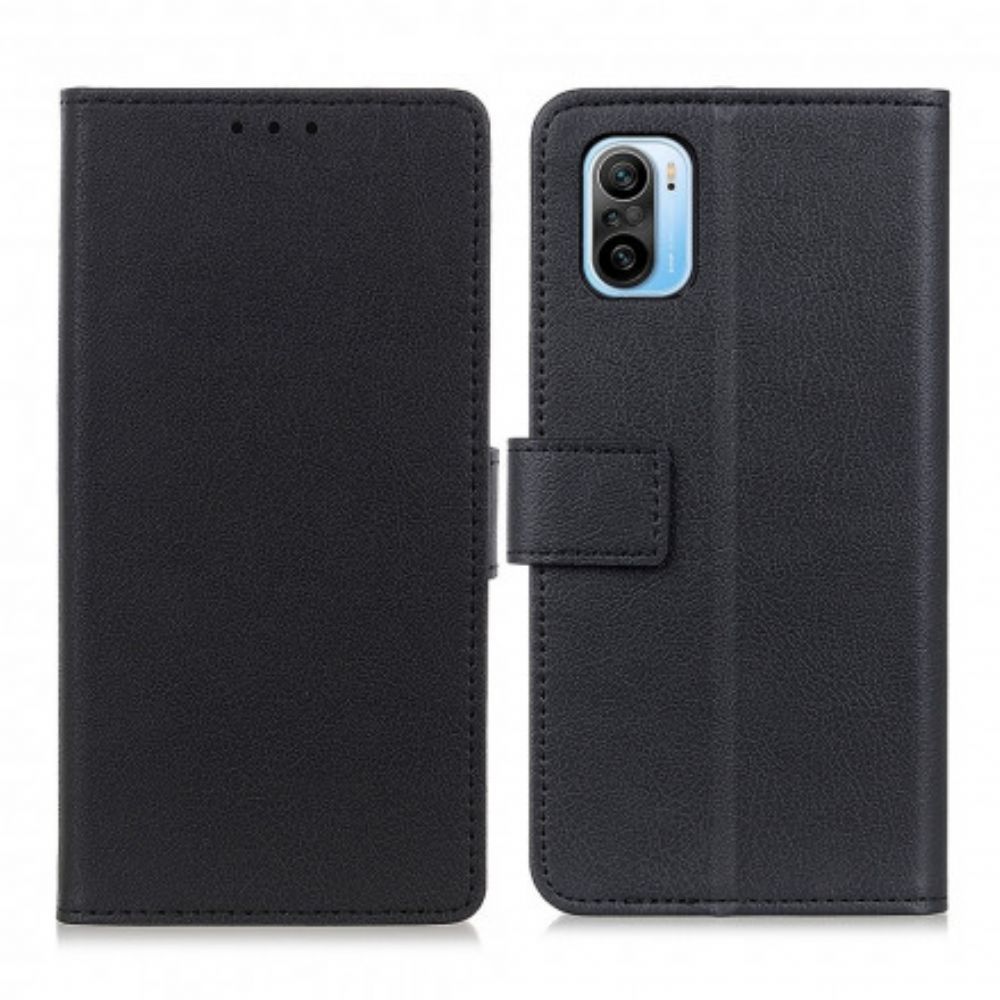 Flip Case Für Xiaomi Mi 11i 5G / Poco F3 Einfacher Ledereffekt