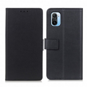 Flip Case Für Xiaomi Mi 11i 5G / Poco F3 Einfacher Ledereffekt