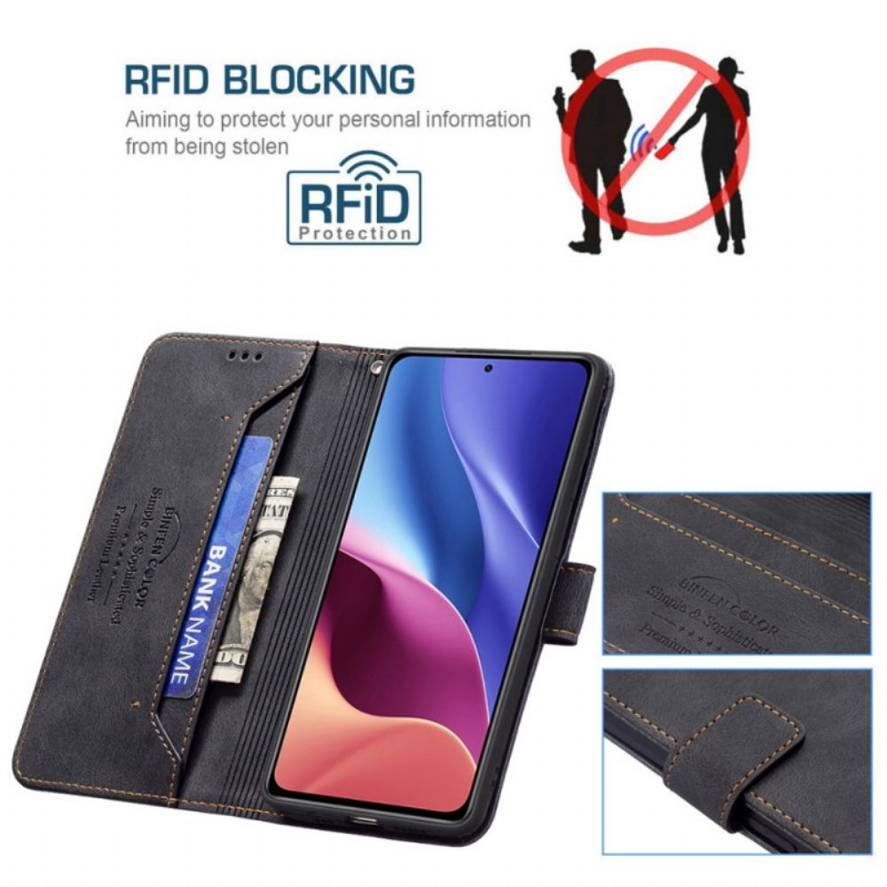 Flip Case Für Xiaomi Mi 11i 5G / Poco F3 Rfid-binfen-farbe