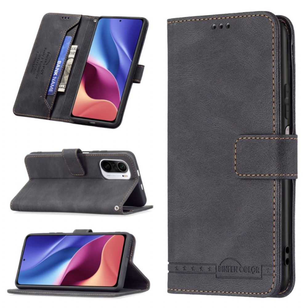 Flip Case Für Xiaomi Mi 11i 5G / Poco F3 Rfid-binfen-farbe