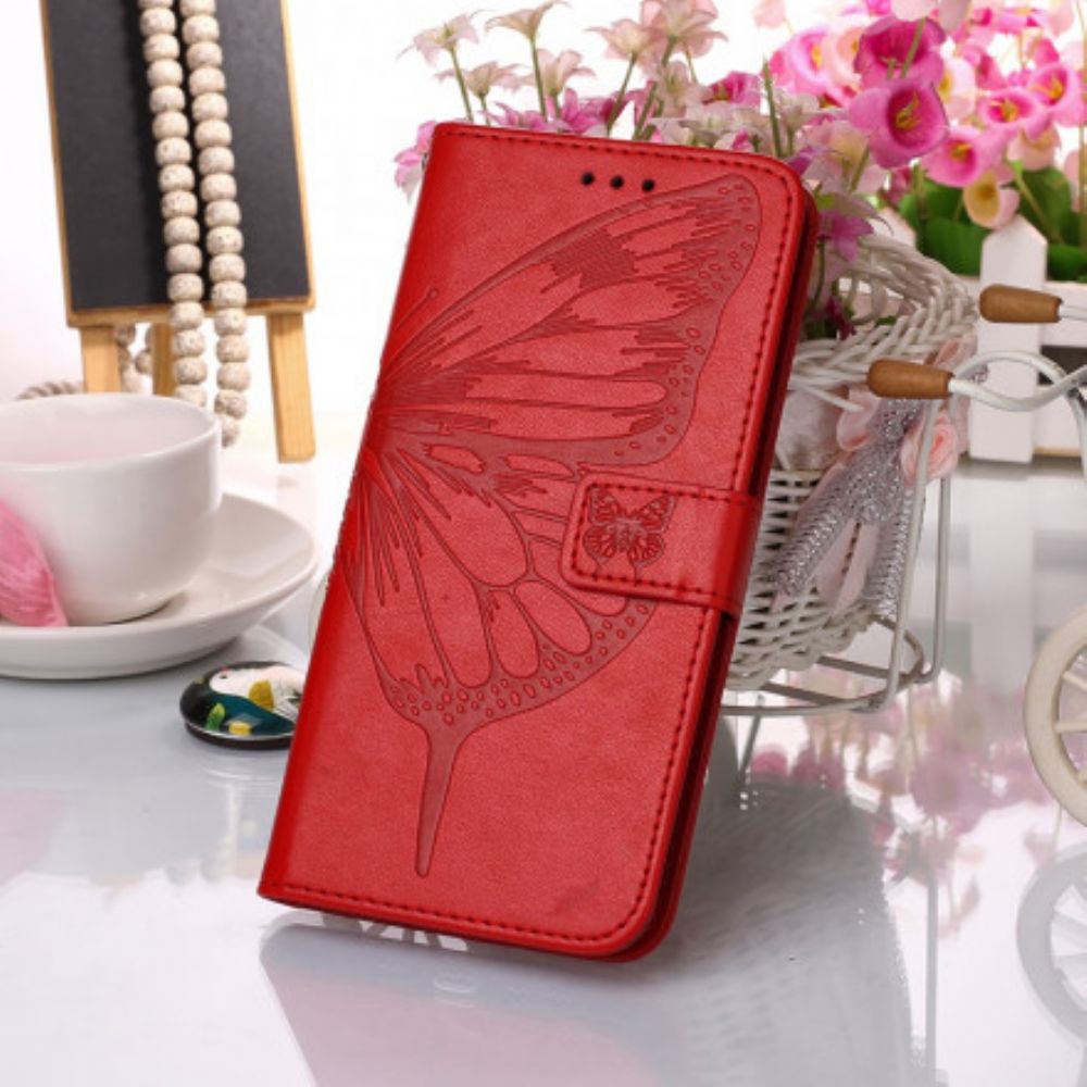 Flip Case Für Xiaomi Mi 11i 5G / Poco F3 Schmetterlingsdesign Mit Lanyard