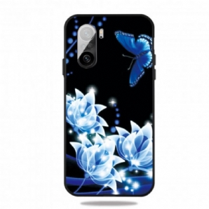 Hülle Für Xiaomi Mi 11i 5G / Poco F3 Schmetterling Und Blaue Blumen