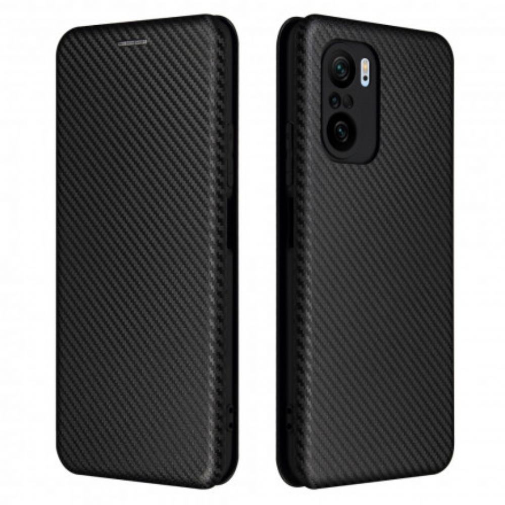 Schutzhülle Für Xiaomi Mi 11i 5G / Poco F3 Flip Case Kohlefaser Mit Stützring