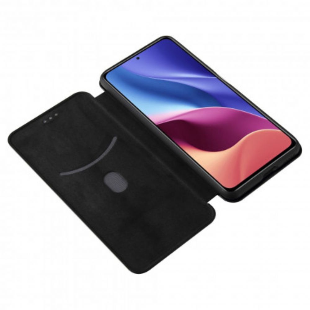 Schutzhülle Für Xiaomi Mi 11i 5G / Poco F3 Flip Case Kohlefaser Mit Stützring