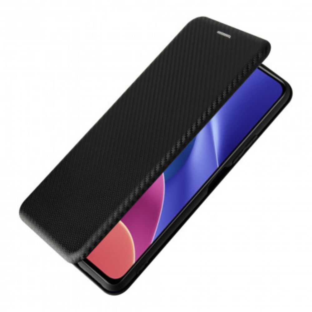 Schutzhülle Für Xiaomi Mi 11i 5G / Poco F3 Flip Case Kohlefaser Mit Stützring