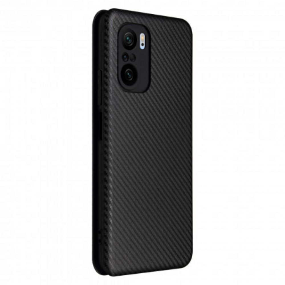 Schutzhülle Für Xiaomi Mi 11i 5G / Poco F3 Flip Case Kohlefaser Mit Stützring