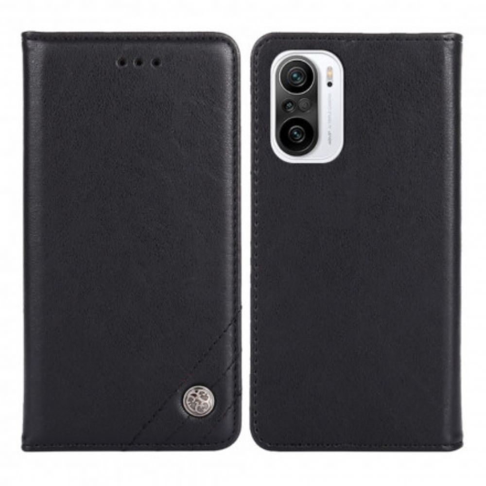 Schutzhülle Für Xiaomi Mi 11i 5G / Poco F3 Flip Case Lederoptik Mit Nieten