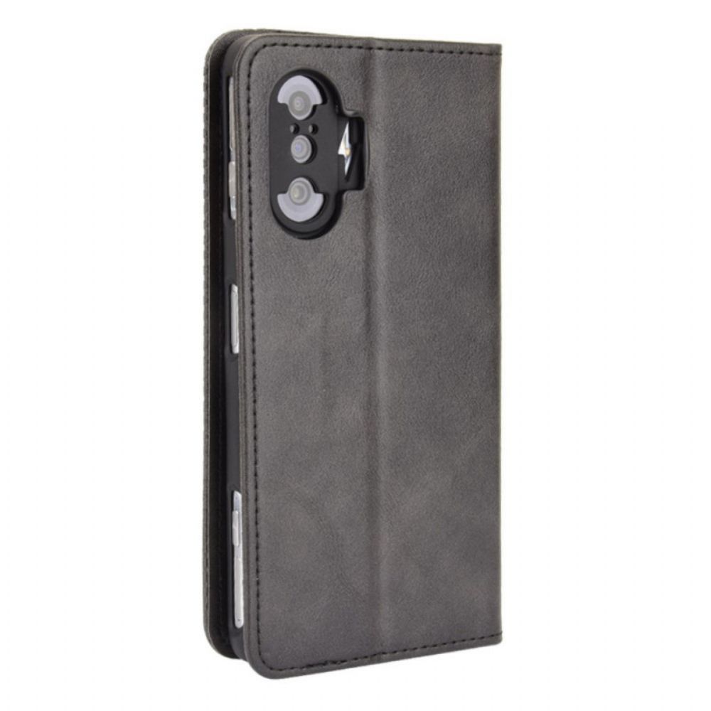 Schutzhülle Für Xiaomi Mi 11i 5G / Poco F3 Flip Case Stilisierter Vintage-ledereffekt