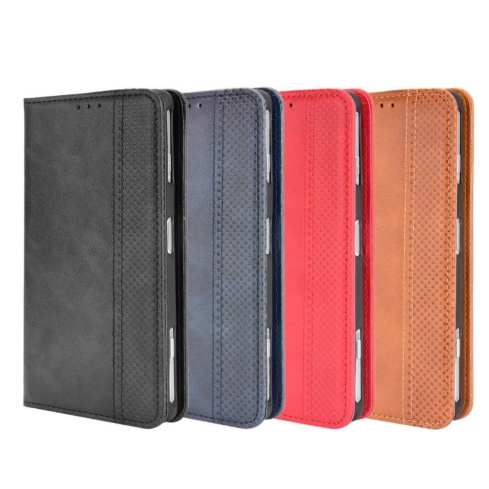 Schutzhülle Für Xiaomi Mi 11i 5G / Poco F3 Flip Case Stilisierter Vintage-ledereffekt