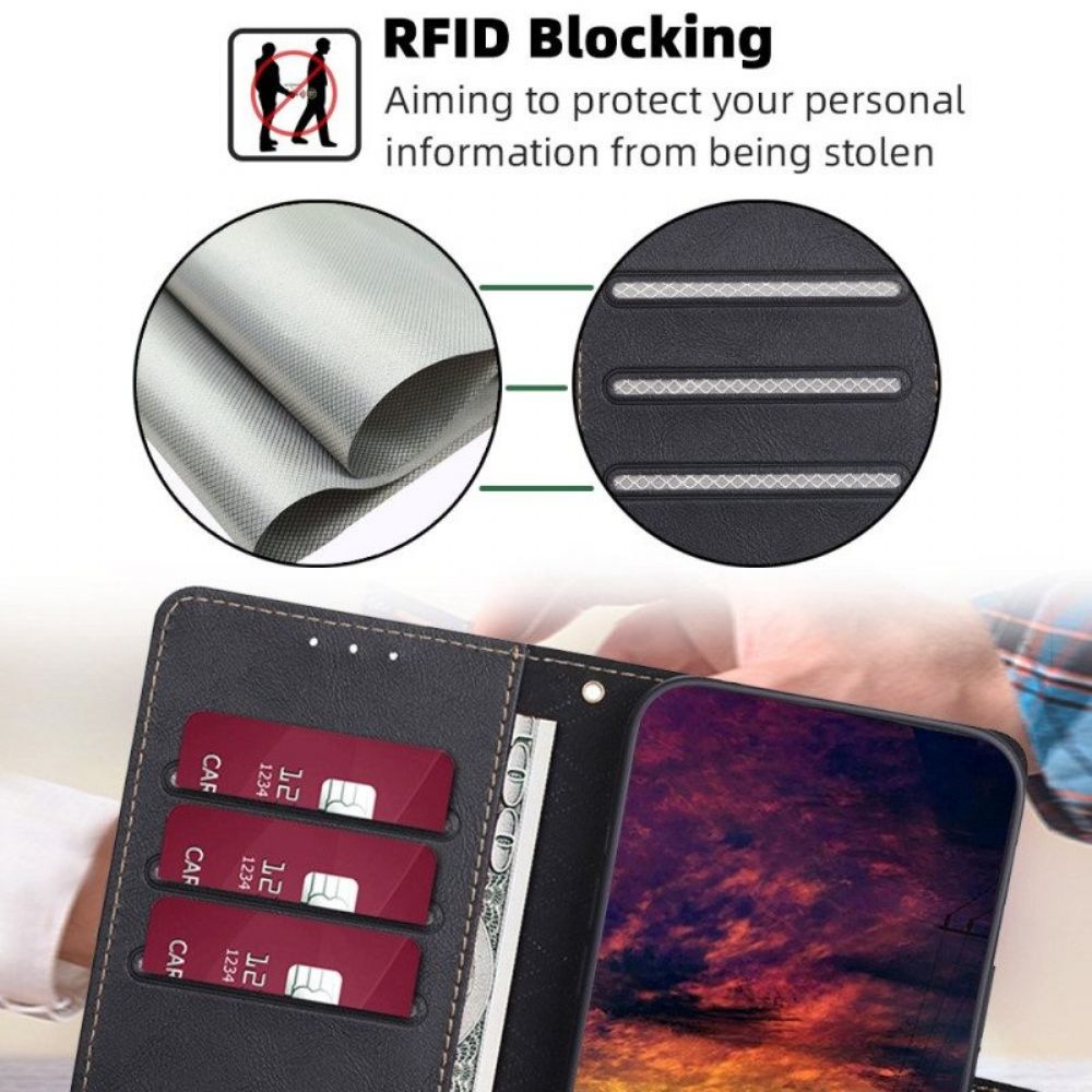 Flip Case Für Poco X5 5G Klassisches Rfid