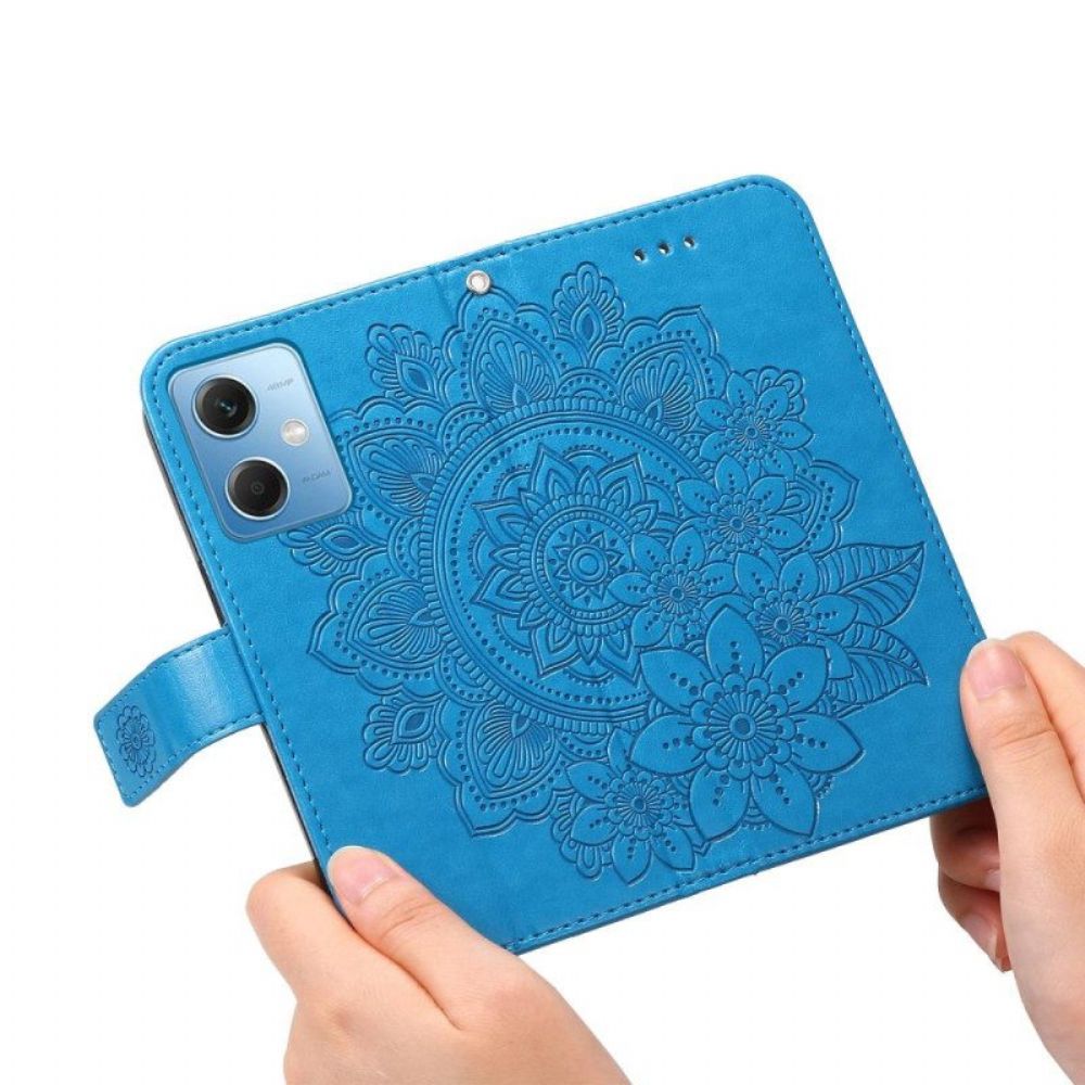 Flip Case Für Poco X5 5G Mit Kordel Riemen-blumen-mandala