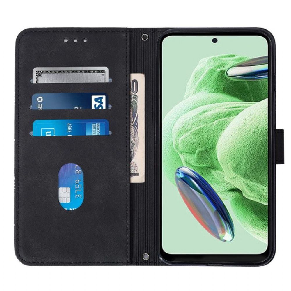 Flip Case Für Poco X5 5G Mit Kordel Riemendreiecke