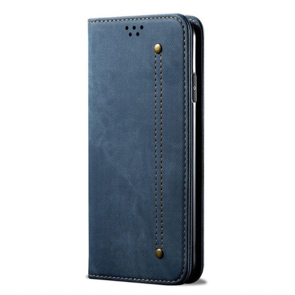 Schutzhülle Für Poco X5 5G Flip Case Denim-stoff