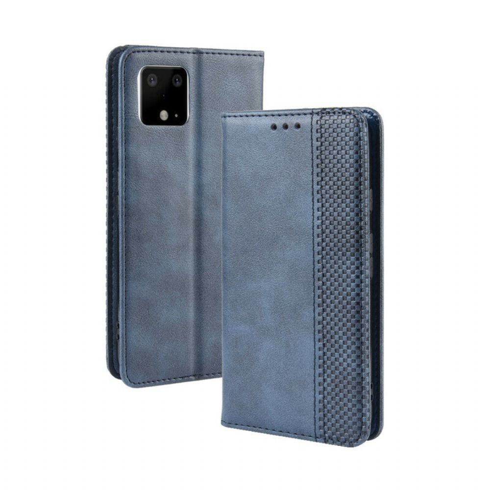 Schutzhülle Für Google Pixel 4 XL Flip Case Stilisierter Vintage-ledereffekt