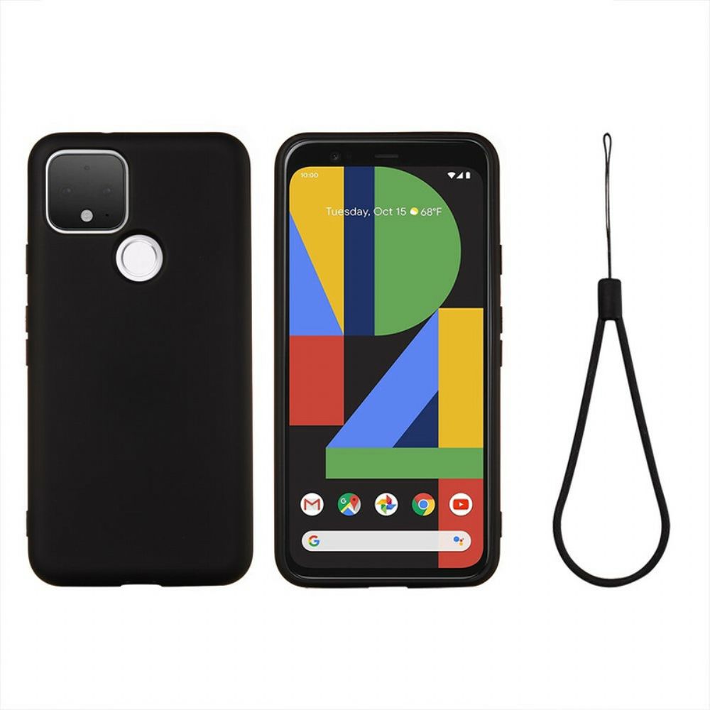 Hülle Für Google Pixel 4A 5G Flüssigsilikon-design Mit Lanyard