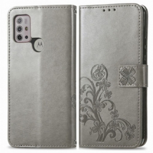 Flip Case Für Moto G10 / G30 Asiatische Blumen