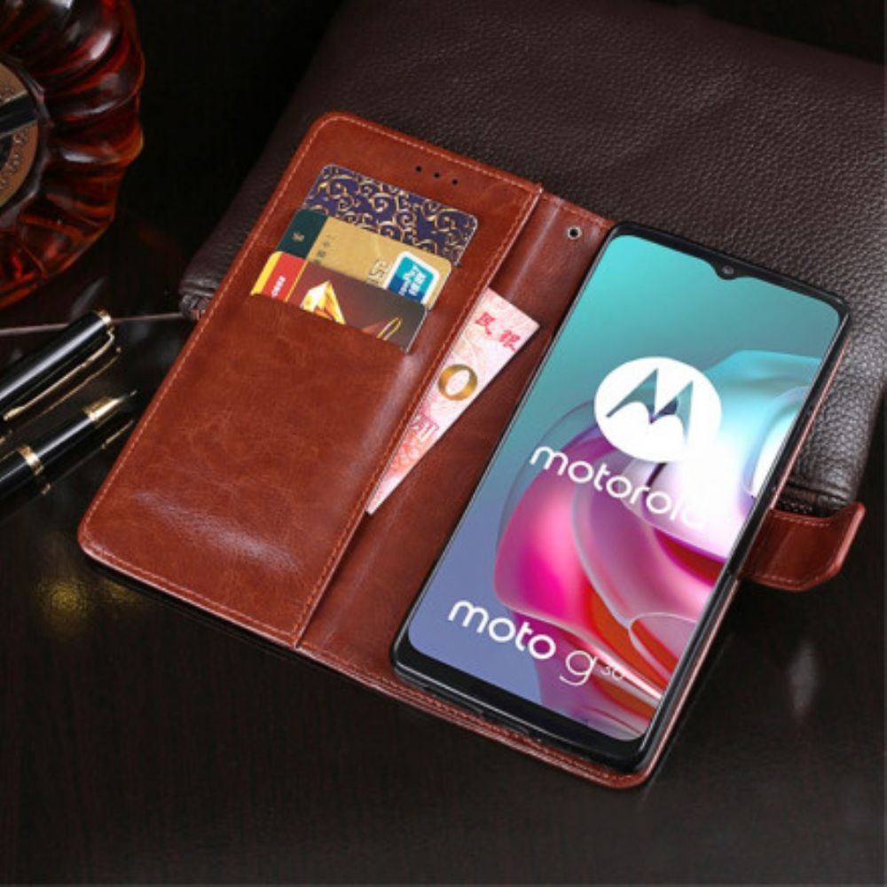 Flip Case Für Moto G10 / G30 Kunstleder Idewei