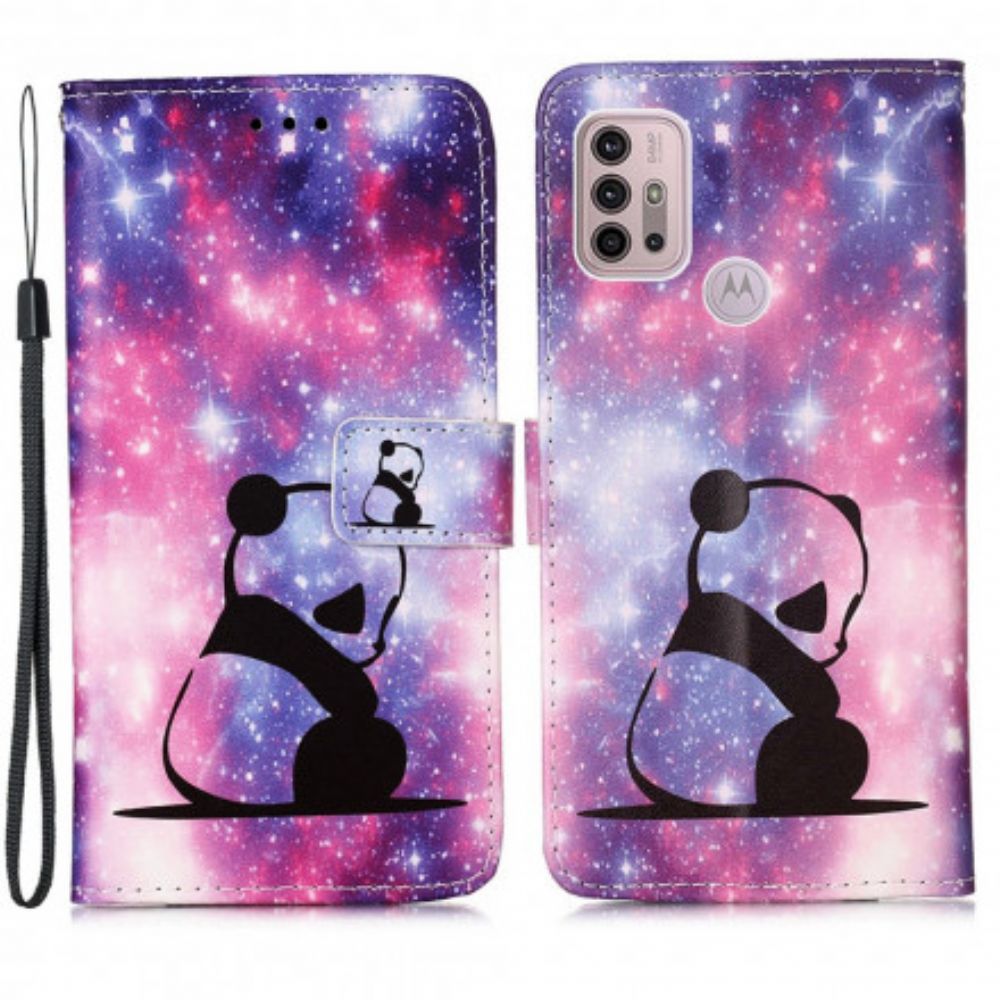 Flip Case Für Moto G10 / G30 Panda-galaxie