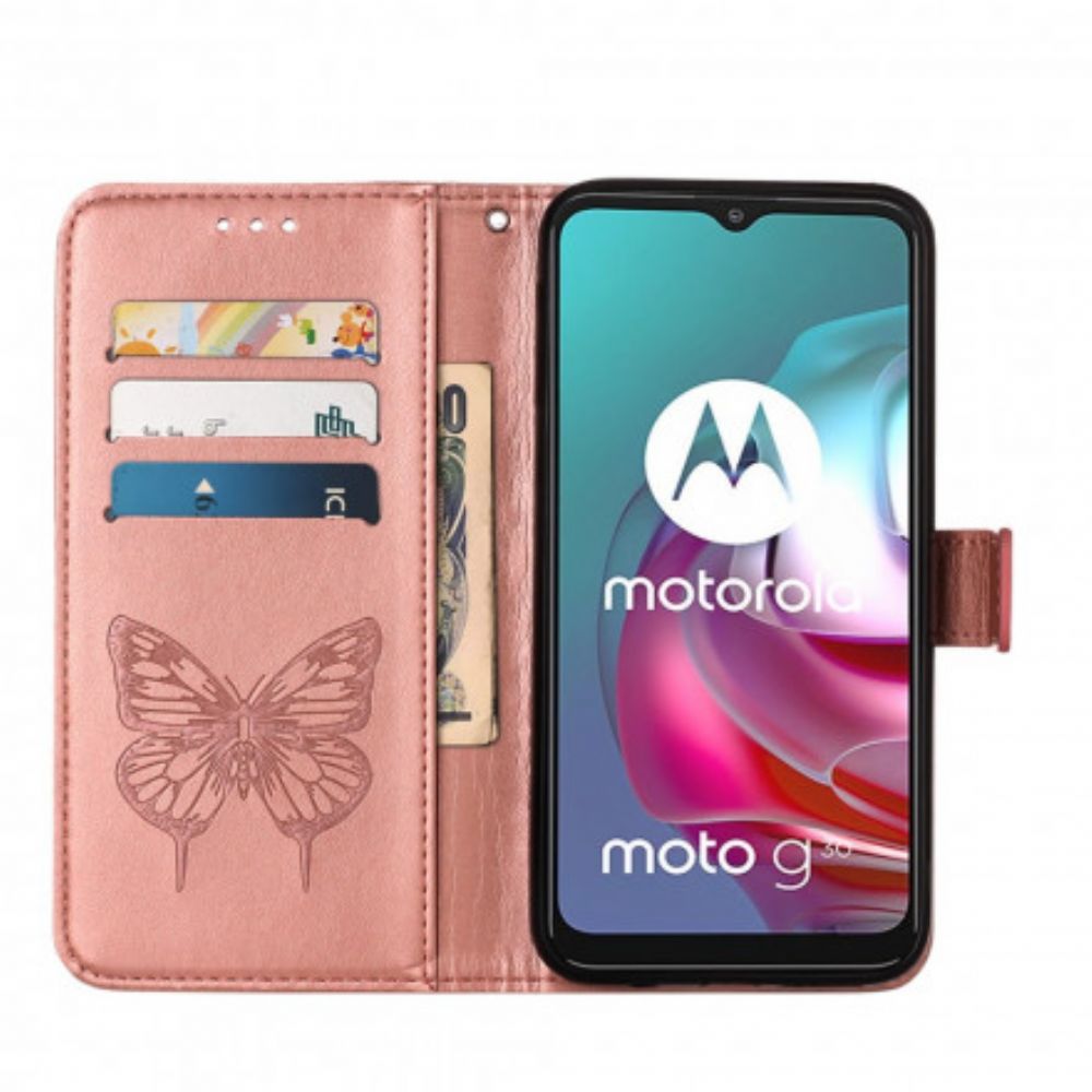 Flip Case Für Moto G10 / G30 Schmetterlingsdesign