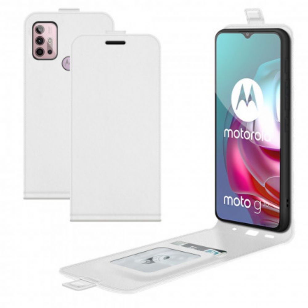 Flip Case Für Moto G10 / G30 Flip Case Vertikaler Überschlag In Lederoptik