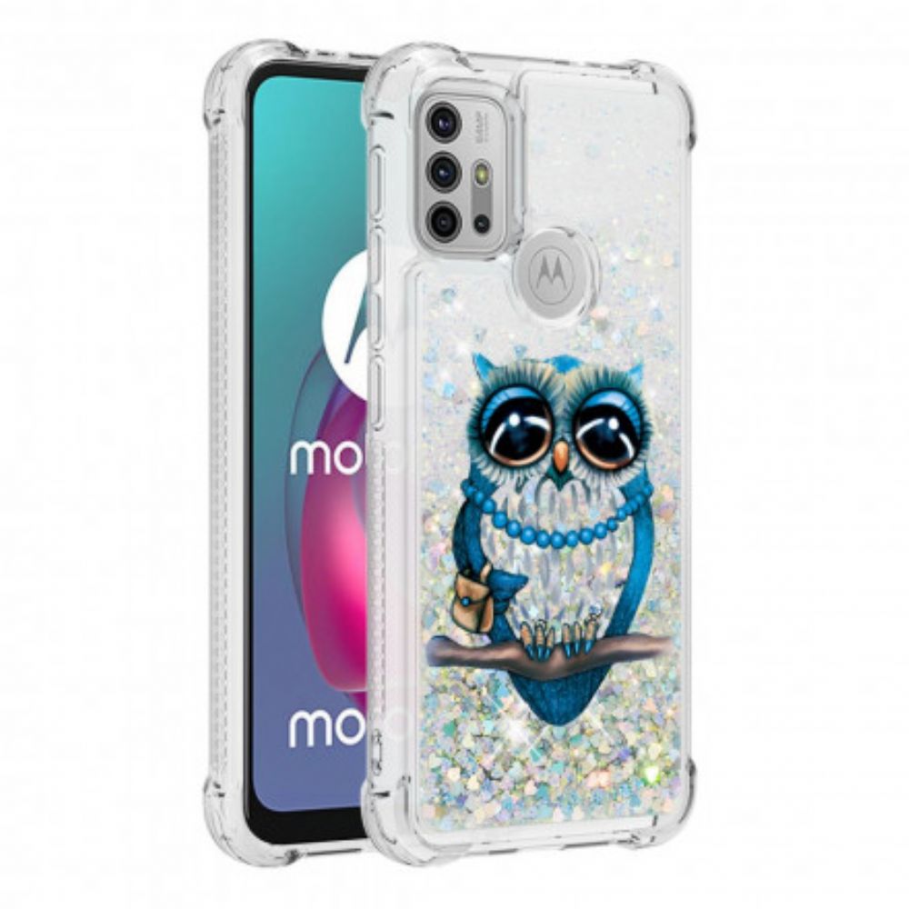 Hülle Für Moto G10 / G30 Fräulein Glitter Eule