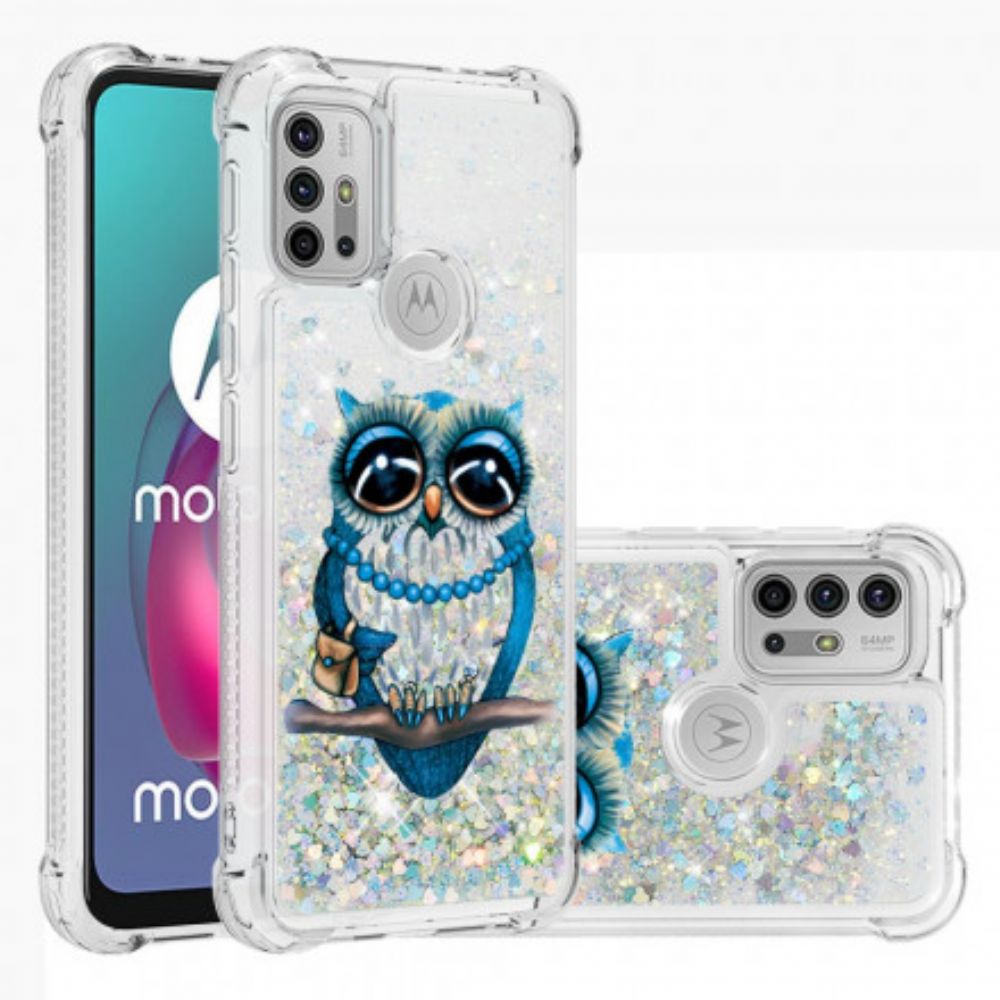 Hülle Für Moto G10 / G30 Fräulein Glitter Eule