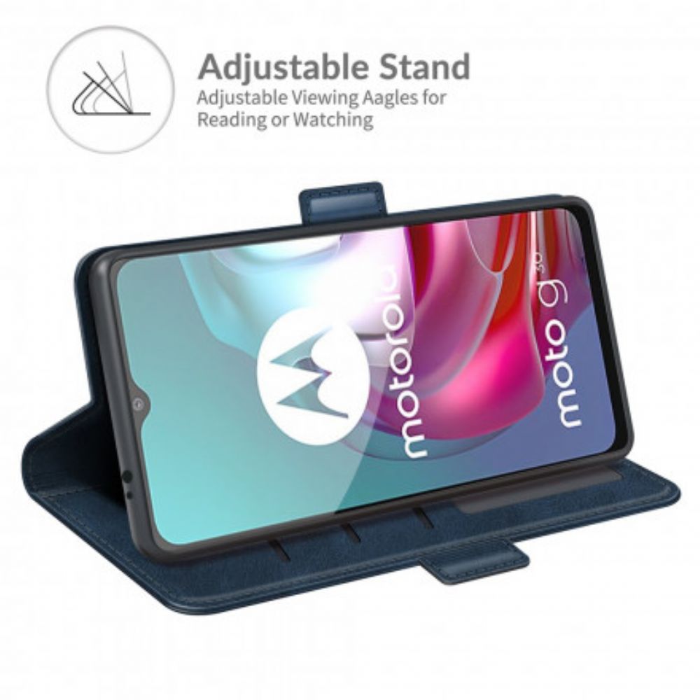 Lederhüllen Für Moto G10 / G30 Flip Case Doppelklappe