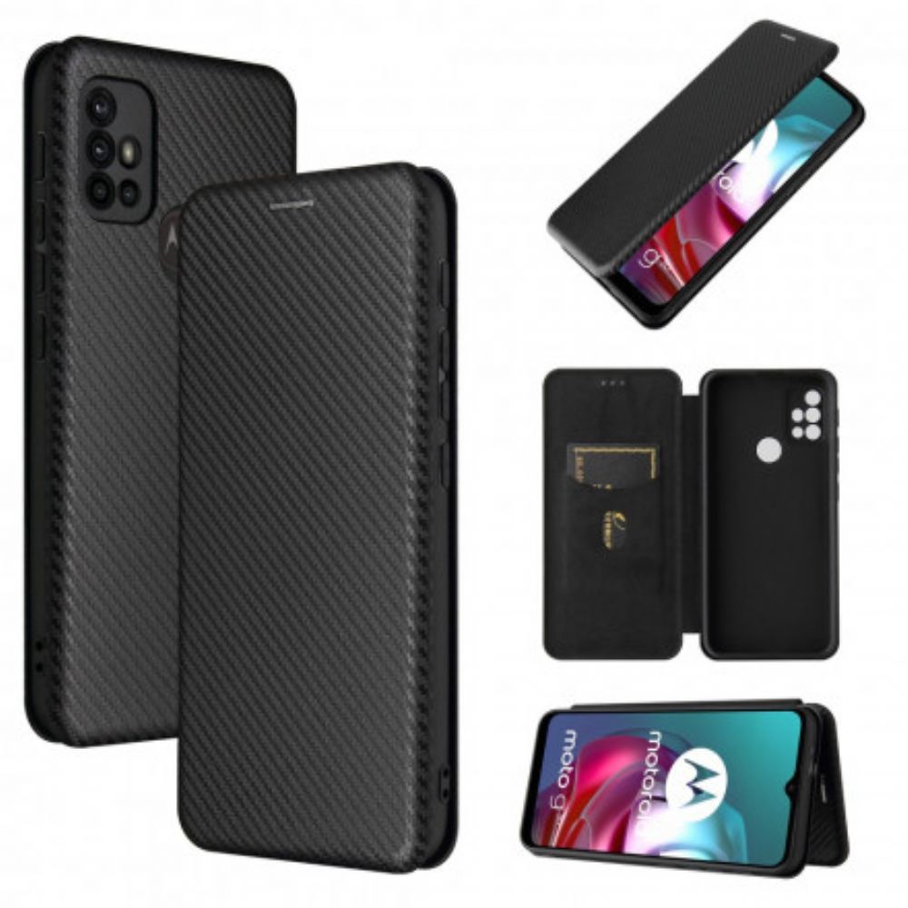 Schutzhülle Für Moto G10 / G30 Flip Case Farbiges Carbon-silikon