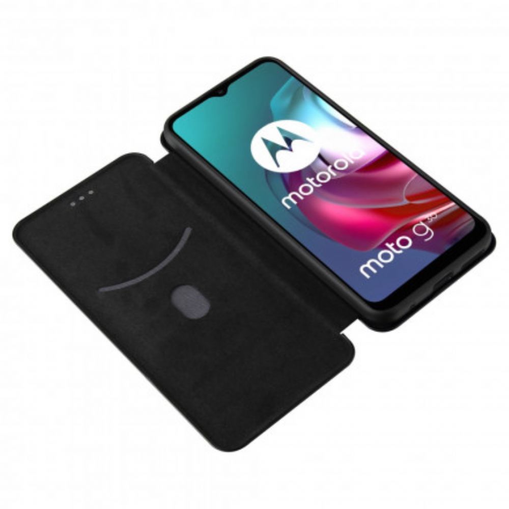 Schutzhülle Für Moto G10 / G30 Flip Case Farbiges Carbon-silikon