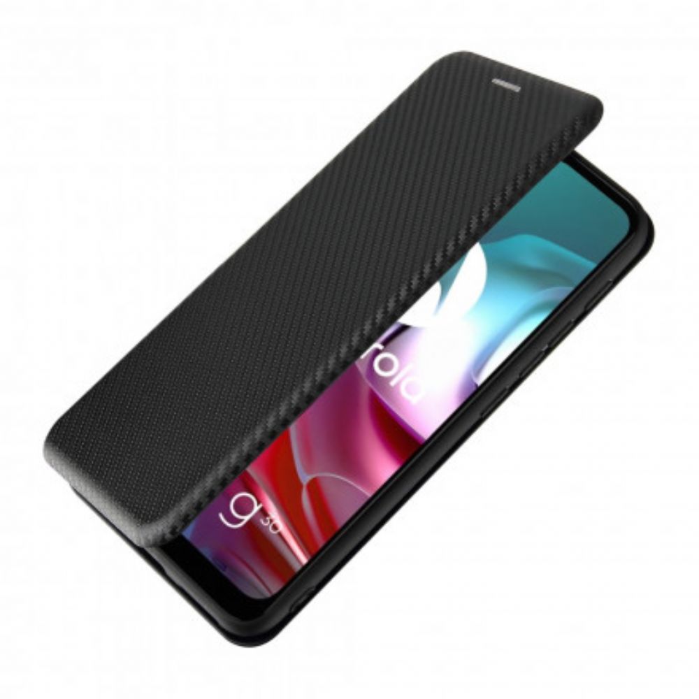 Schutzhülle Für Moto G10 / G30 Flip Case Farbiges Carbon-silikon