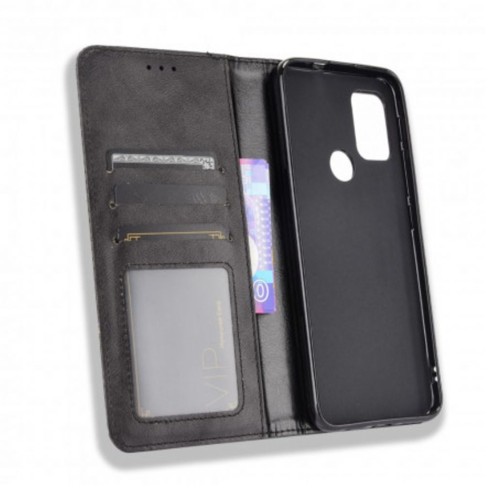 Schutzhülle Für Moto G10 / G30 Flip Case Gestylter Vintage-leder-effekt