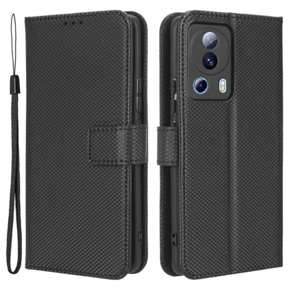 Flip Case Für Xiaomi 13 Lite Mit Kordel Riemchenstil