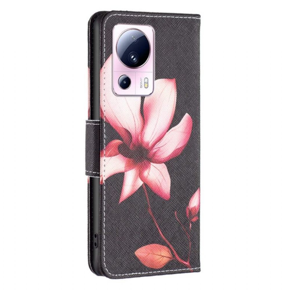 Flip Case Für Xiaomi 13 Lite Pinke Blume