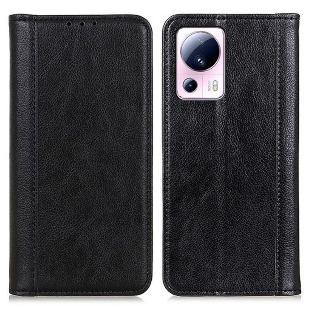 Schutzhülle Für Xiaomi 13 Lite Flip Case Farbige Version Aus Spaltleder