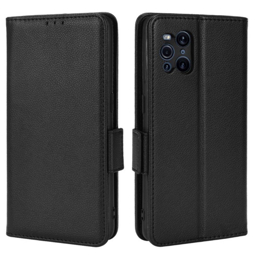 Flip Case Für Oppo Find X3 / X3 Pro Flip Case Doppelte Klappe Litschi Neue Farben