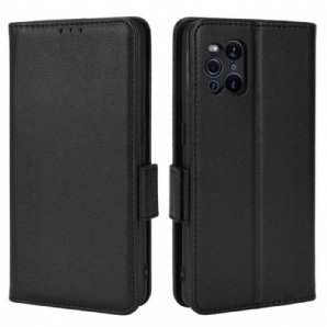 Flip Case Für Oppo Find X3 / X3 Pro Flip Case Doppelte Klappe Litschi Neue Farben