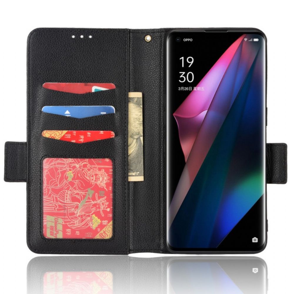 Flip Case Für Oppo Find X3 / X3 Pro Flip Case Doppelte Klappe Litschi Neue Farben