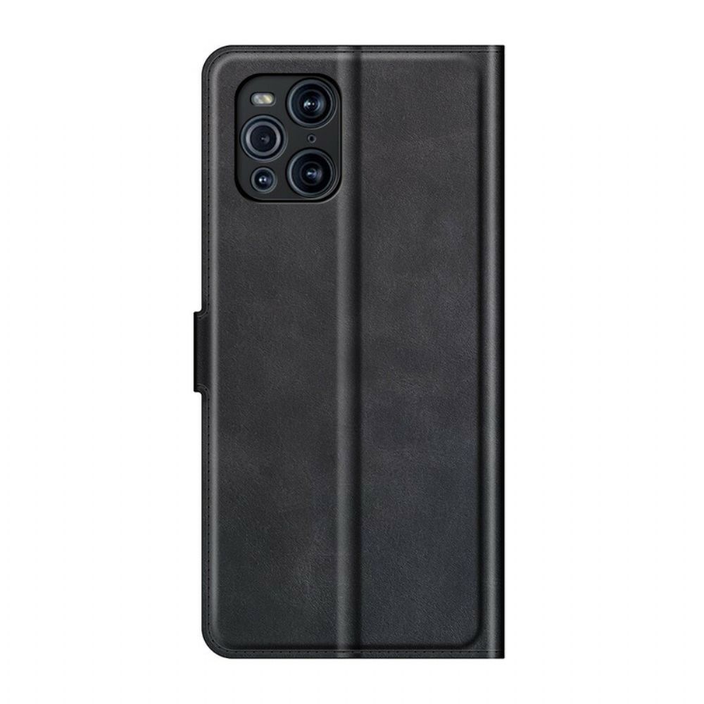 Flip Case Für Oppo Find X3 / X3 Pro Extrem Schmaler Ledereffekt