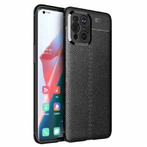 Hülle Für Oppo Find X3 / X3 Pro Doppellinie Litschi-leder-effekt