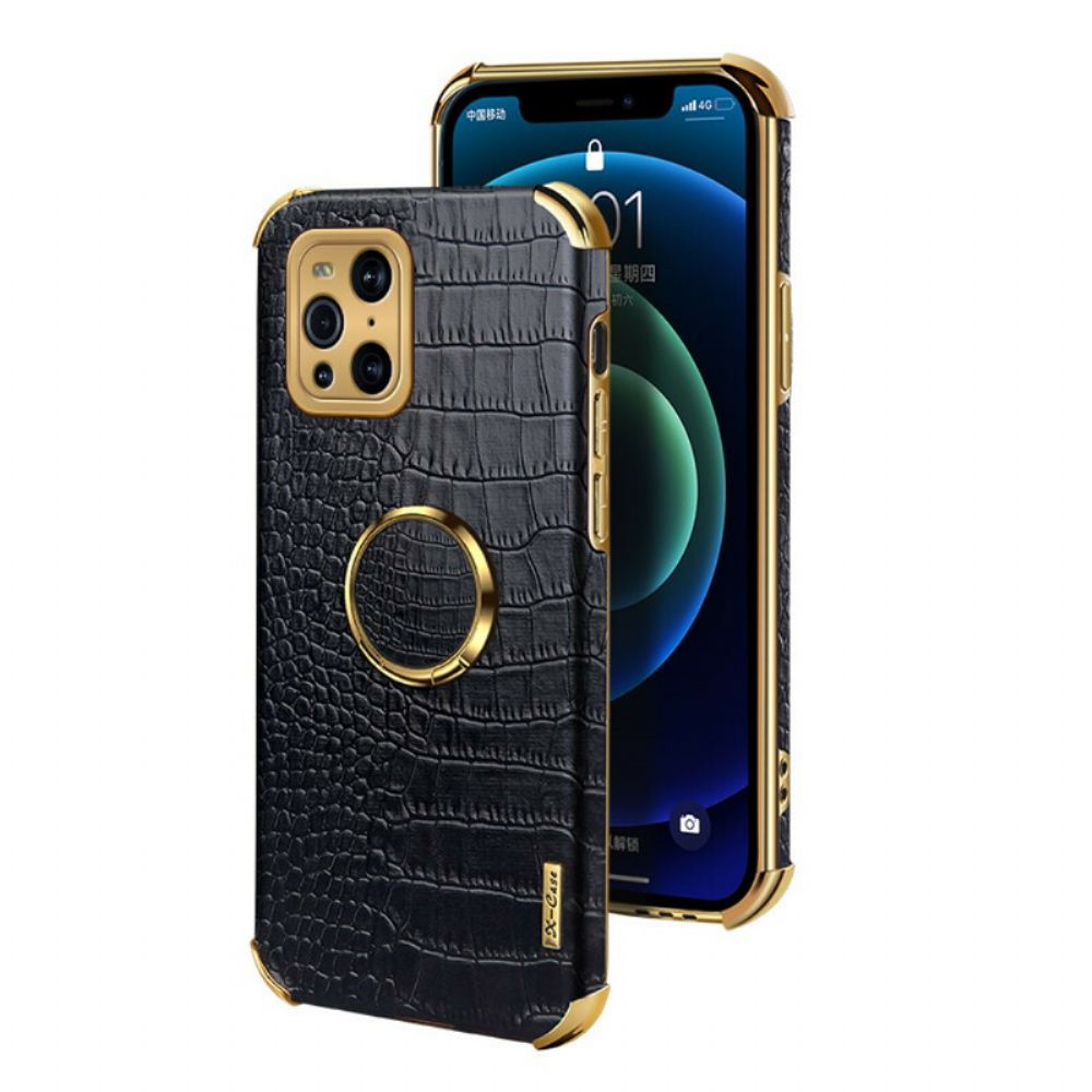 Hülle Für Oppo Find X3 / X3 Pro X-case Krokodilleder-effekt